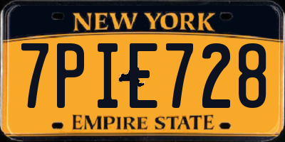 NY license plate 7PIE728