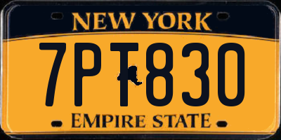 NY license plate 7PT830