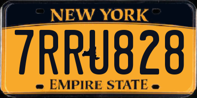 NY license plate 7RRU828