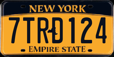 NY license plate 7TRD124