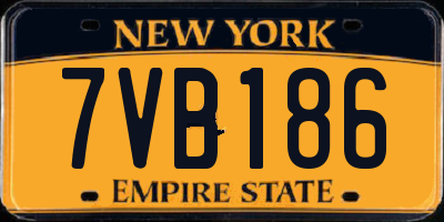 NY license plate 7VB186