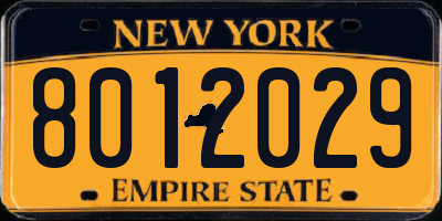 NY license plate 8012029