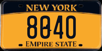 NY license plate 8040