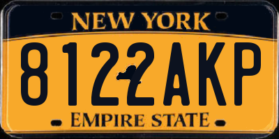 NY license plate 8122AKP