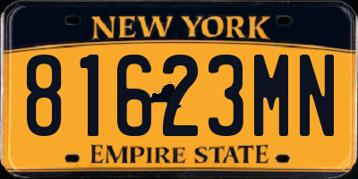 NY license plate 81623MN