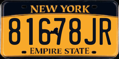 NY license plate 81678JR