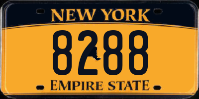 NY license plate 8288