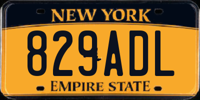 NY license plate 829ADL