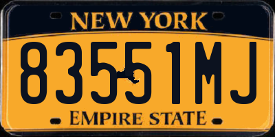 NY license plate 83551MJ