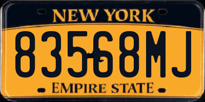 NY license plate 83568MJ