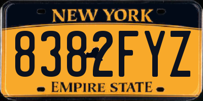 NY license plate 8382FYZ