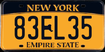 NY license plate 83EL35