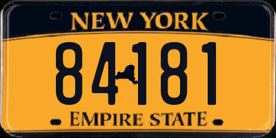 NY license plate 84181