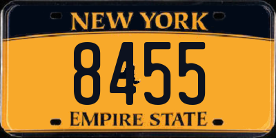 NY license plate 8455