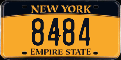 NY license plate 8484