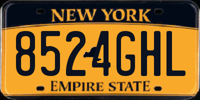 NY license plate 8524GHL