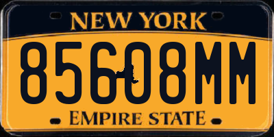 NY license plate 85608MM