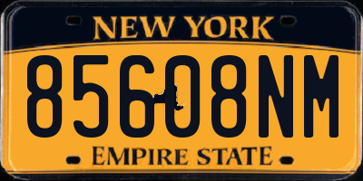 NY license plate 85608NM