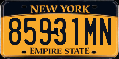 NY license plate 85931MN