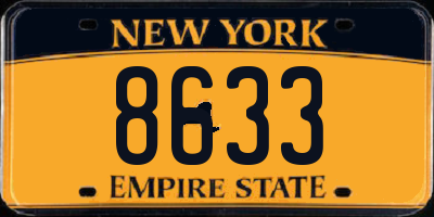 NY license plate 8633