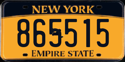 NY license plate 865515