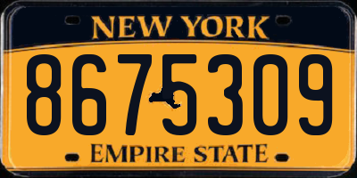 NY license plate 8675309