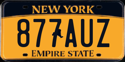 NY license plate 877AUZ