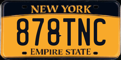 NY license plate 878TNC