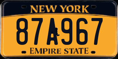 NY license plate 87A967