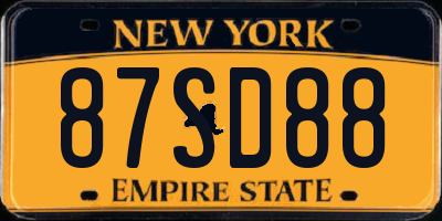 NY license plate 87SD88