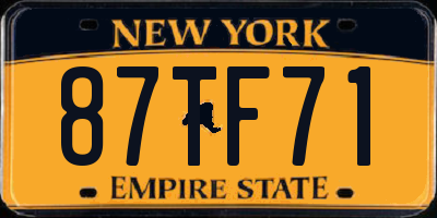 NY license plate 87TF71