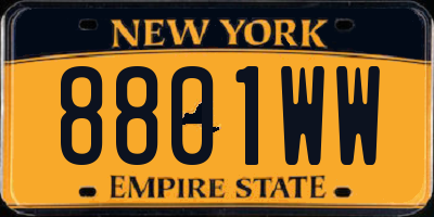 NY license plate 8801WW