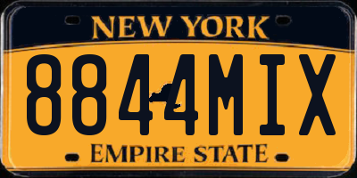 NY license plate 8844MIX