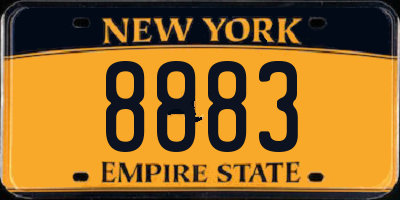 NY license plate 8883