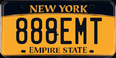 NY license plate 888EMT