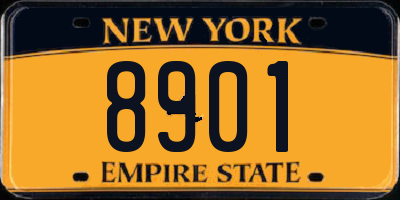 NY license plate 8901