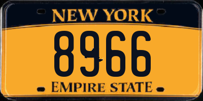 NY license plate 8966