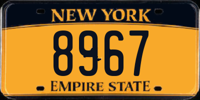 NY license plate 8967