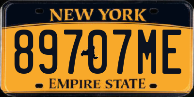 NY license plate 89707ME