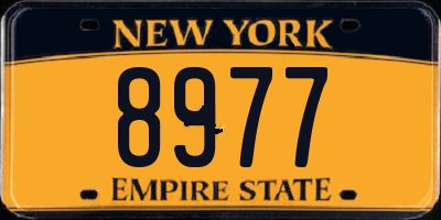 NY license plate 8977