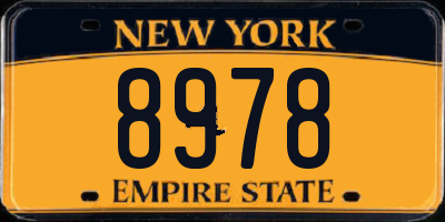 NY license plate 8978