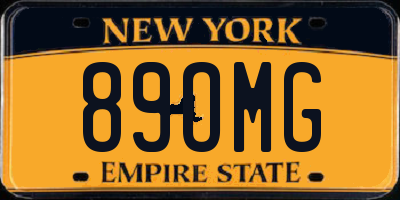 NY license plate 89OMG