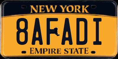 NY license plate 8AFADI