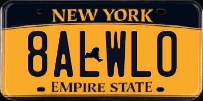 NY license plate 8ALWLO