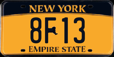 NY license plate 8F13