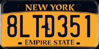 NY license plate 8LTD351