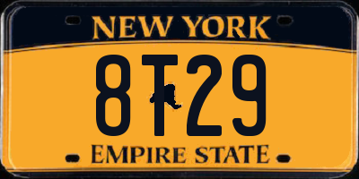 NY license plate 8T29