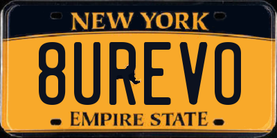 NY license plate 8UREVO