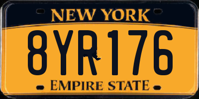 NY license plate 8YR176