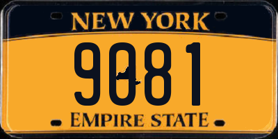 NY license plate 9081